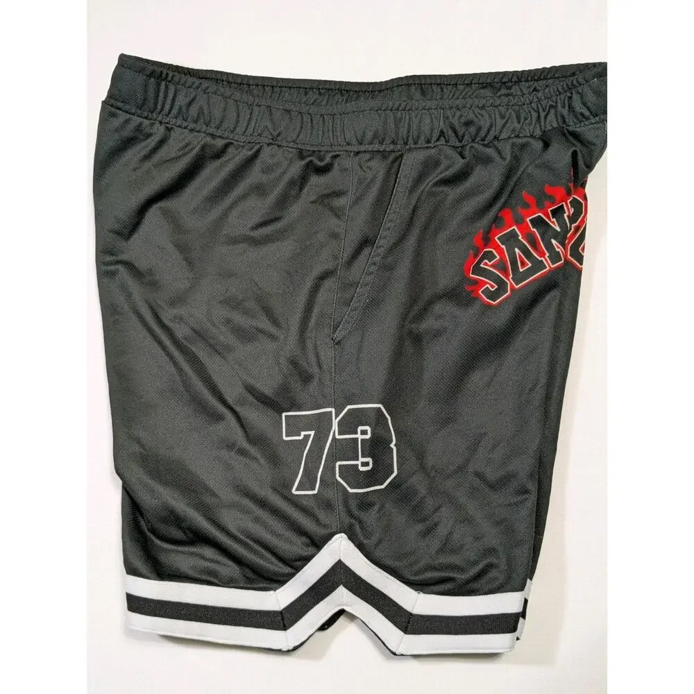 Rare Santa Cruz Basketball Shorts Men's Medium Skate Surf Y2k Flames Stripes 73